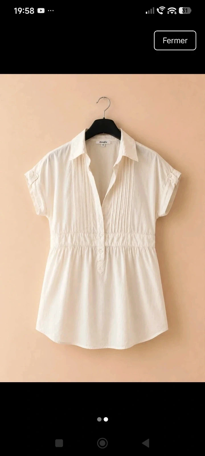 Blusa crema tipo lino talla M – photo 2
